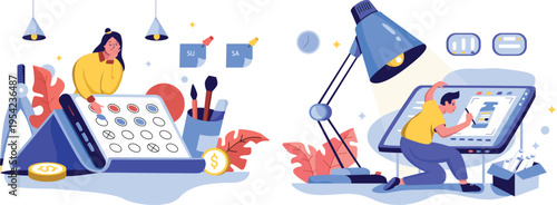 People working on user interface design