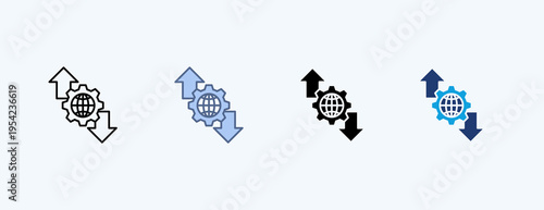 Trade Development Multiple Icon Illustration Vector