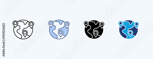 Regional Development Multiple Icon Illustration Vector