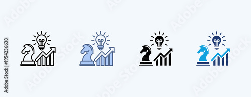 Economic Strategy Multiple Icon Illustration Vector