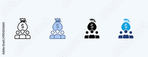 Public Investment Multiple Icon Illustration Vector