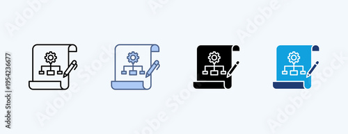 Development Planning Multiple Icon Illustration Vector