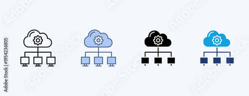 Digital Infrastructure Multiple Icon Illustration Vector