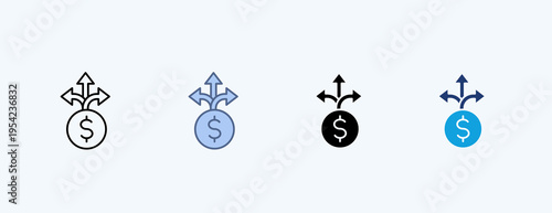 Economic Opportunity Multiple Icon Illustration Vector