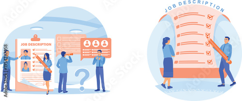 People looking at a job description