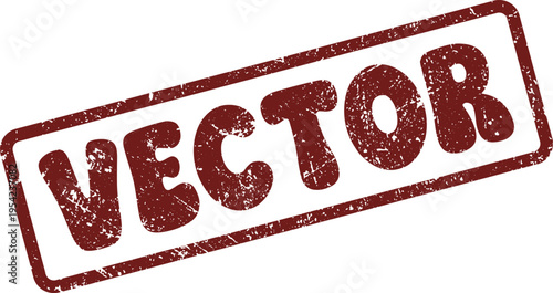 Distressed reddish brown grunge Vector word stamp effect graphic design element