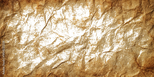 Vintage brown grunge crumpled paper texture background with wrinkled rough surface and aged antique parchment design.