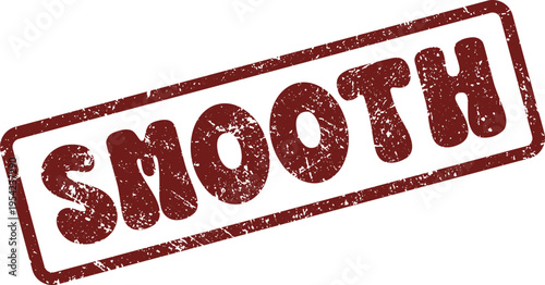 Distinctive distressed SMOOTH word lettering in a prominent rectangular grunge stamp graphic