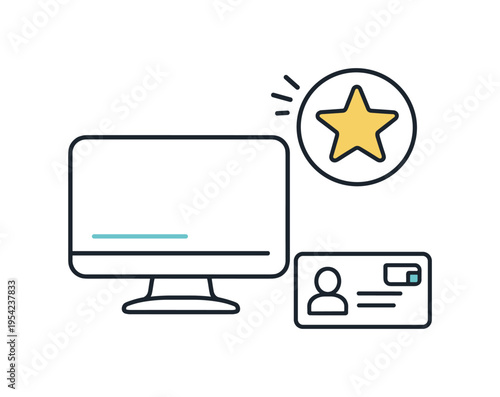 Digital entertainment venue branding and membership engagement for innovative gaming hubs attracting modern audiences, a clean neon style monitor outline paired with a simple star