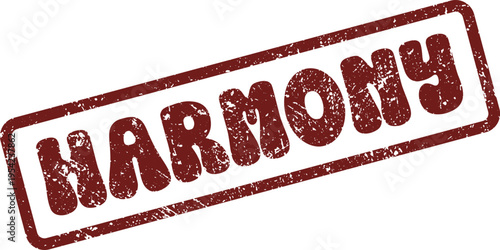 Serene Harmony Word Stamp Effect for Themes of Peace Balance and Global Unity