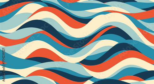 Fotografia Abstract retro wave pattern vector background with colorful flowing lines and or