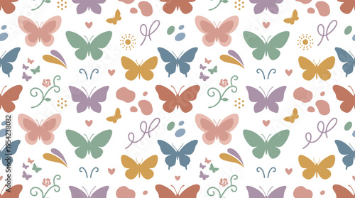 Boho decorative insect motif and artistic natural symbolism with playful butterfly design mood