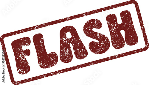 Authentic Red Grunge Stamp Impression with the Word FLASH for Immediate Alerts
