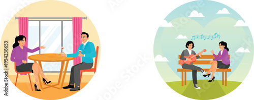 Couples enjoying a romantic evening