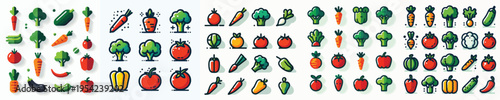 Vegetable Icon Vector Illustration Collection
