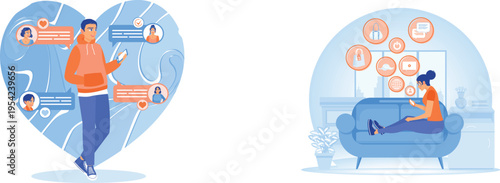 People interacting with technology and each other