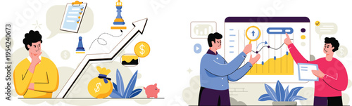 Business strategy and financial growth concept