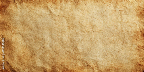 Vintage brown grunge crumpled paper texture background with wrinkled rough surface and aged antique parchment design.