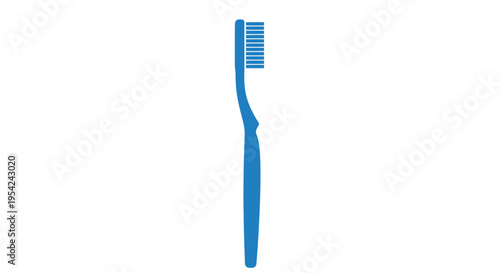 A simple blue toothbrush illustration displayed against a white background