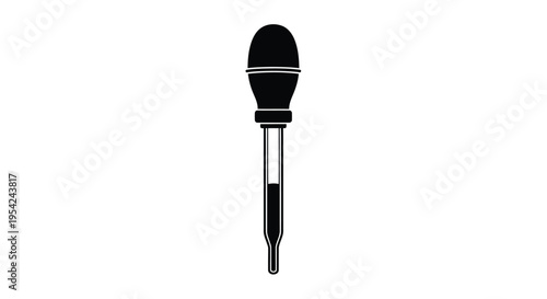 Simple black and white illustration of a glass dropper or pipette