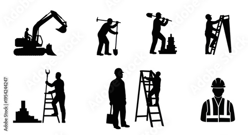 Construction workers at a site.