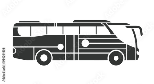 Black silhouette of a tour bus.