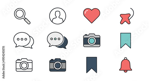 Collection of social media icons.