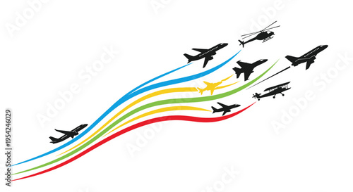 Military Jets Flying in Formation Aerial.