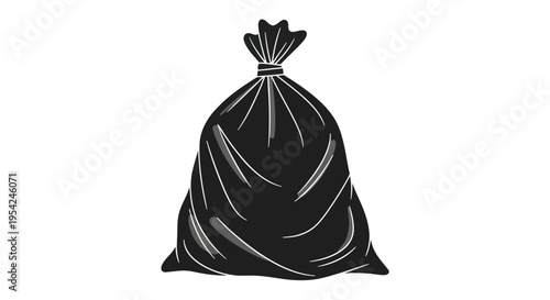 Black Trash Bag Tied Knot.