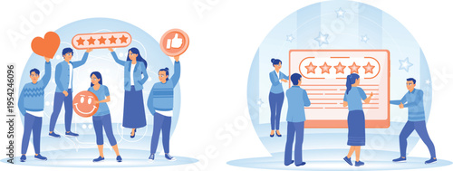 Diverse group celebrating positive feedback and customer satisfaction