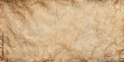Vintage brown grunge crumpled paper texture background with wrinkled rough surface and aged antique parchment design.