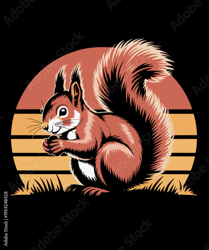 funny Squirrel Retro Vintage