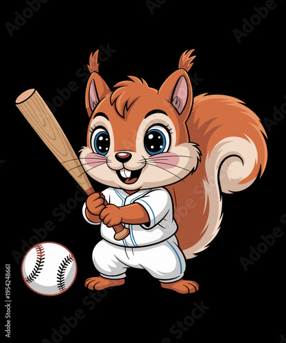 Squirrel Cricket Sport Enthusiast Design