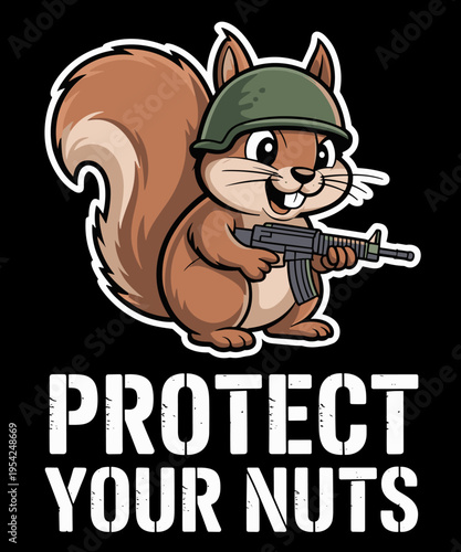 Squirrel Protect Your Nuts Funny Chipmunk
