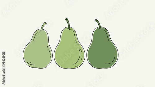 Fresh Green Pears Illustration - Healthy Food Concept, Organic Produce Design