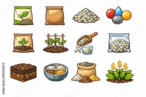 Crop image vector cue generation soil measured feeding support icon amendment content