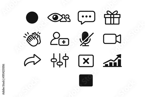 Image generation bubble settings vector outline arrow join mute simple live enable