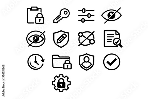 Generation access shield change restriction settings image icon simple security pencil vector