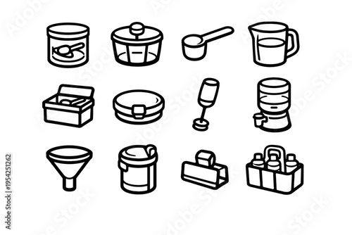 Formula water vector airtight case simple image scoop icon storage clip generation