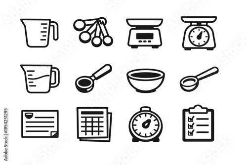 Icon measuring vector kitchen portion simple measurement jug image generation conversion scale