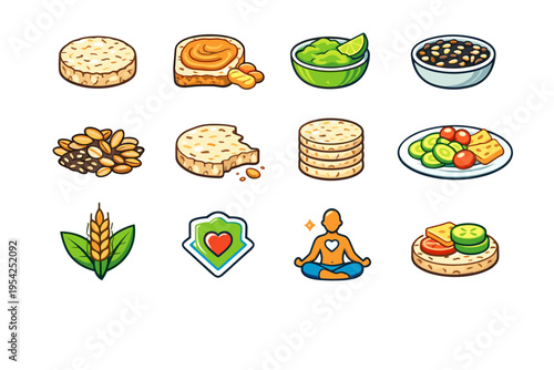Mindful cue low simple image mash crunch light vector mark icon butter