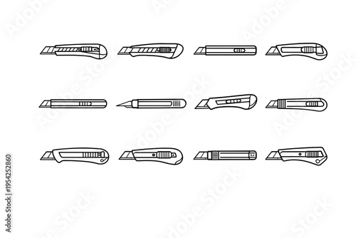 Vector body craft generation utility outline edge icon simple contour cutter supply
