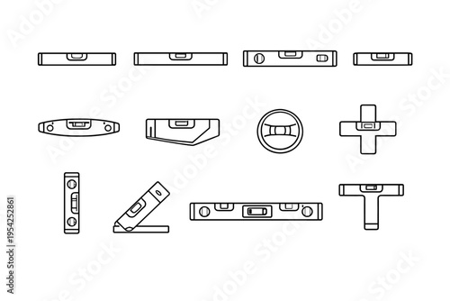 Measuring construction vector tool clean silhouettes icon checking rectangular spirit alignment