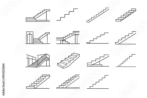 Image vector ascent line element icon movement rise stair generation spacing simple