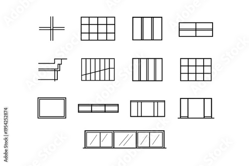 Window sash repetition design vector generation vertical image icon facade division rhythm