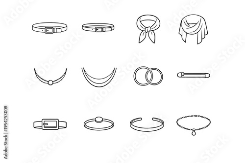 Accessory lightweight simple icon subtle generation scarf vector slim shape image element