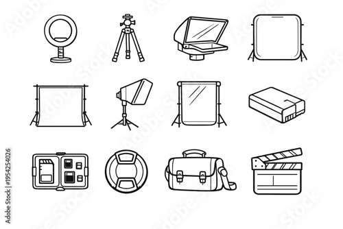 Icon camera simple light vector ring tripod stand generation sheet diffuser image