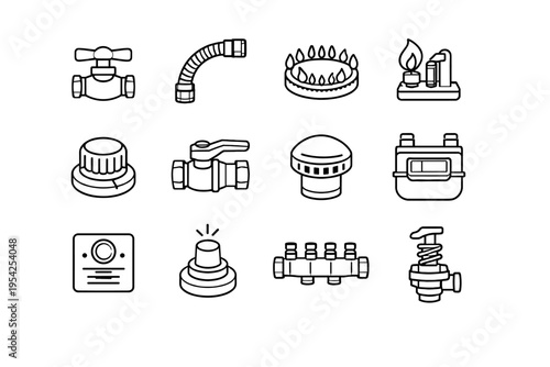 Manifold simple ring case cap knob vector ignition vent icon image flexible