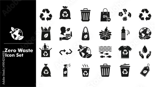 Zero Waste and Recycling Icon Collection
