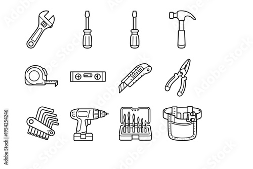 Knife generation adjustable simple vector cordless needle wrench icon drill image hex